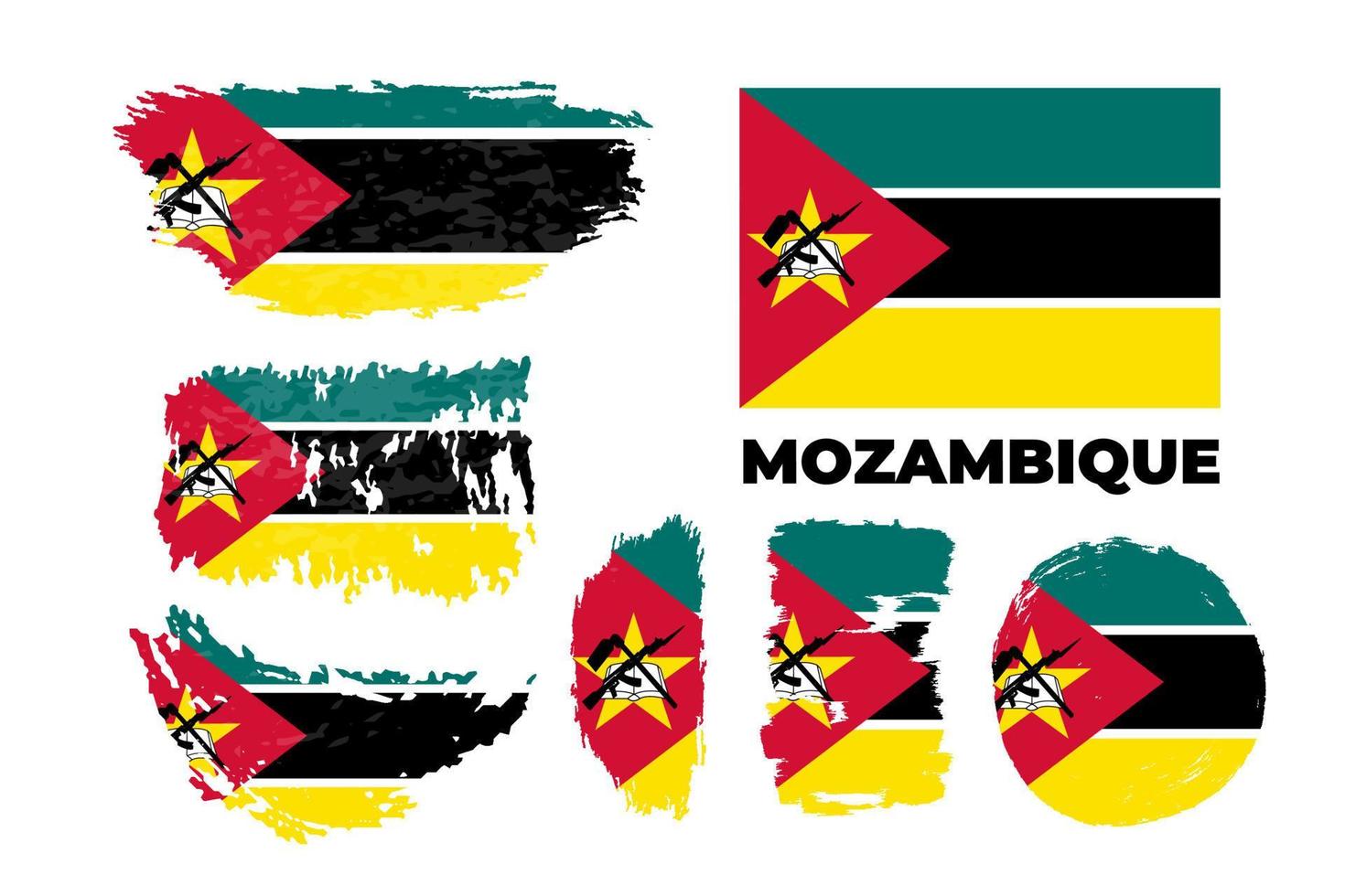 resumen feliz día de la independencia de mozambique fondo de bandera de pincel vector