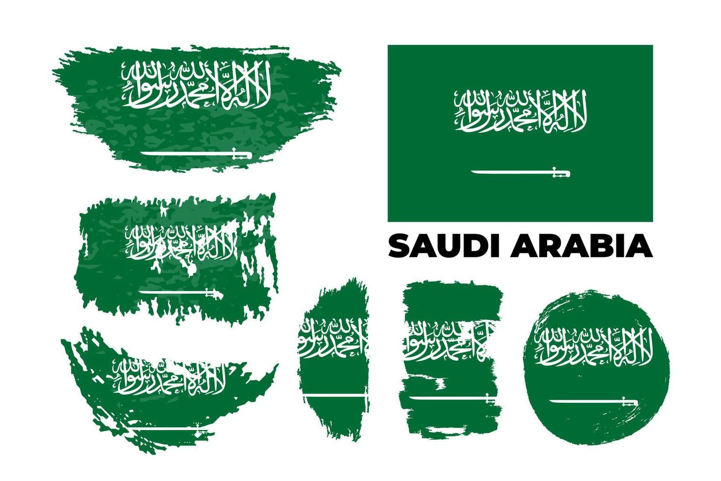 Grunge style brush painted Saudi Arabia country flag vector