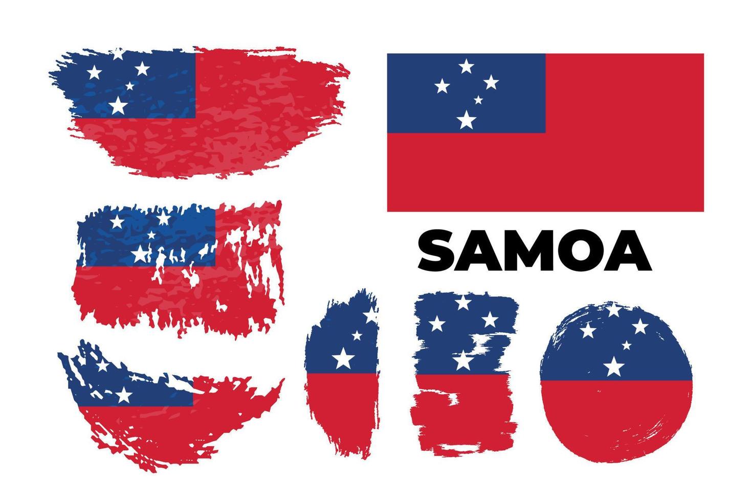 Flag of Samoa country. Happy Independence day of Samoa background with grunge brush flag illustration. Vector illustration