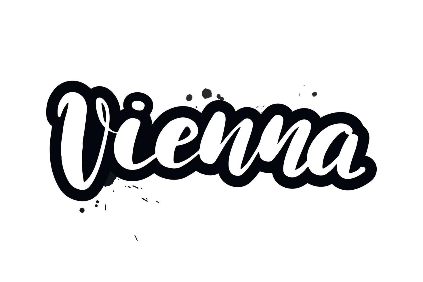 pincel inspirador escrito a mano con letras viena. ilustración de caligrafía vectorial aislada sobre fondo blanco. tipografía para pancartas, insignias, postales, camisetas, estampados, carteles. vector