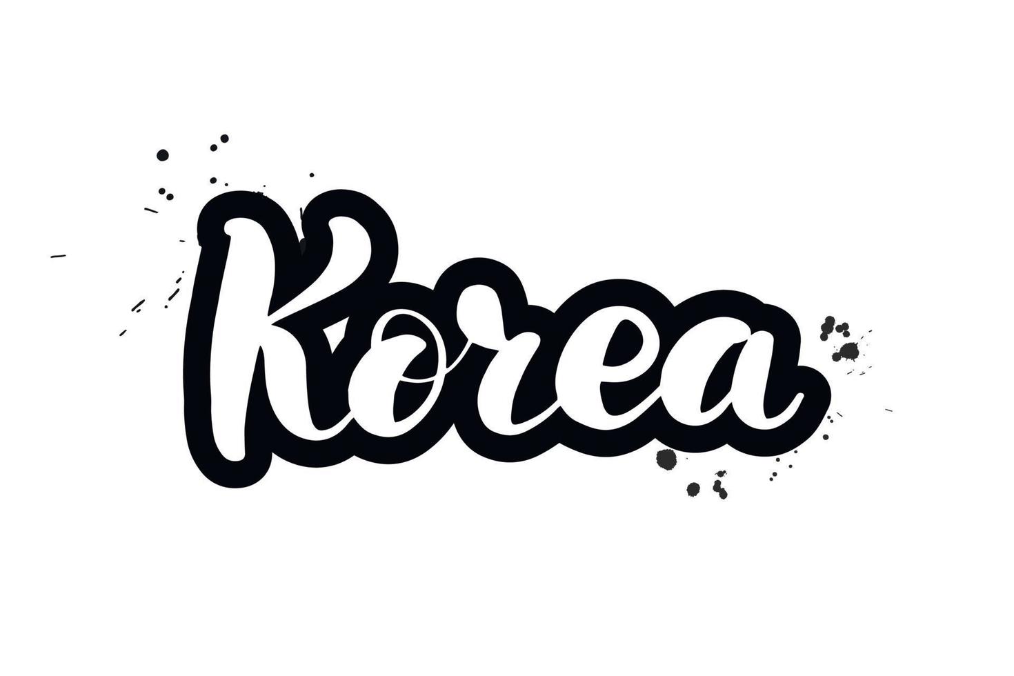 Inspirational handwritten brush lettering Korea. Vector calligraphy illustration isolated on white background. Typography for banners, badges, postcard, t shirt, prints, posters.