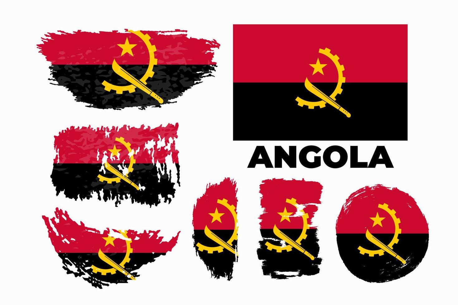An illustration of the flag of Angola page symbol for your web site design Angola flag logo, app, UI. Angola flag Vector illustration, EPS10. Vector illustration