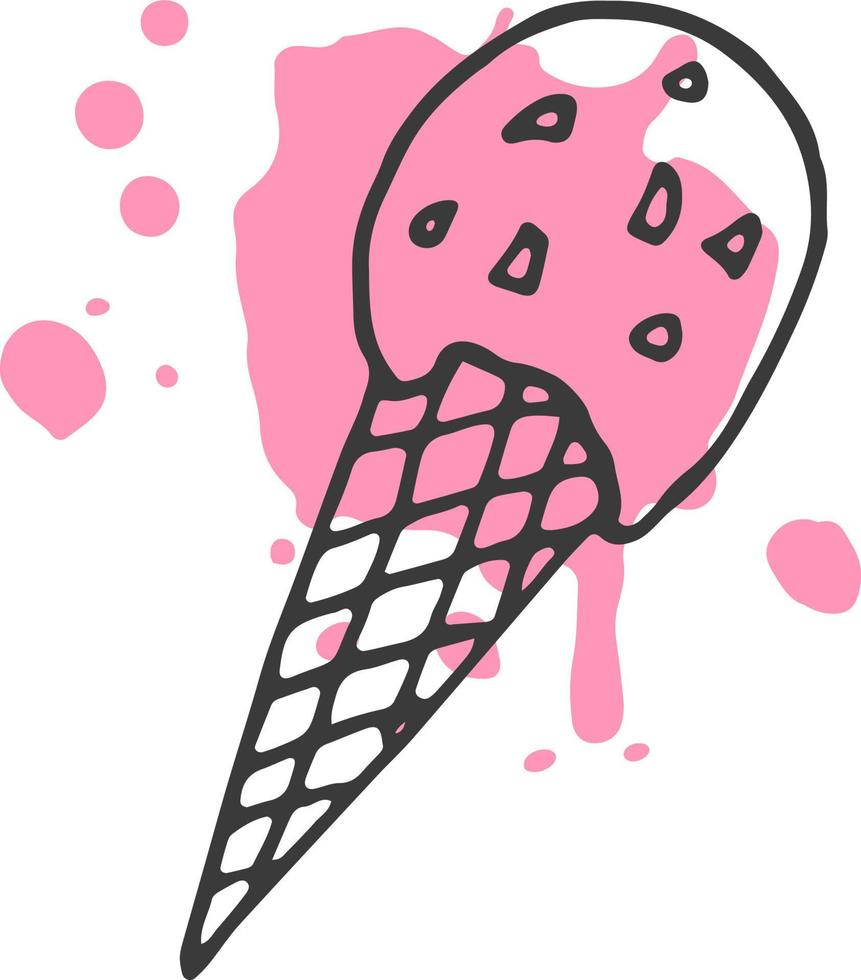 Confectionery ice cream in a waffle cup vector