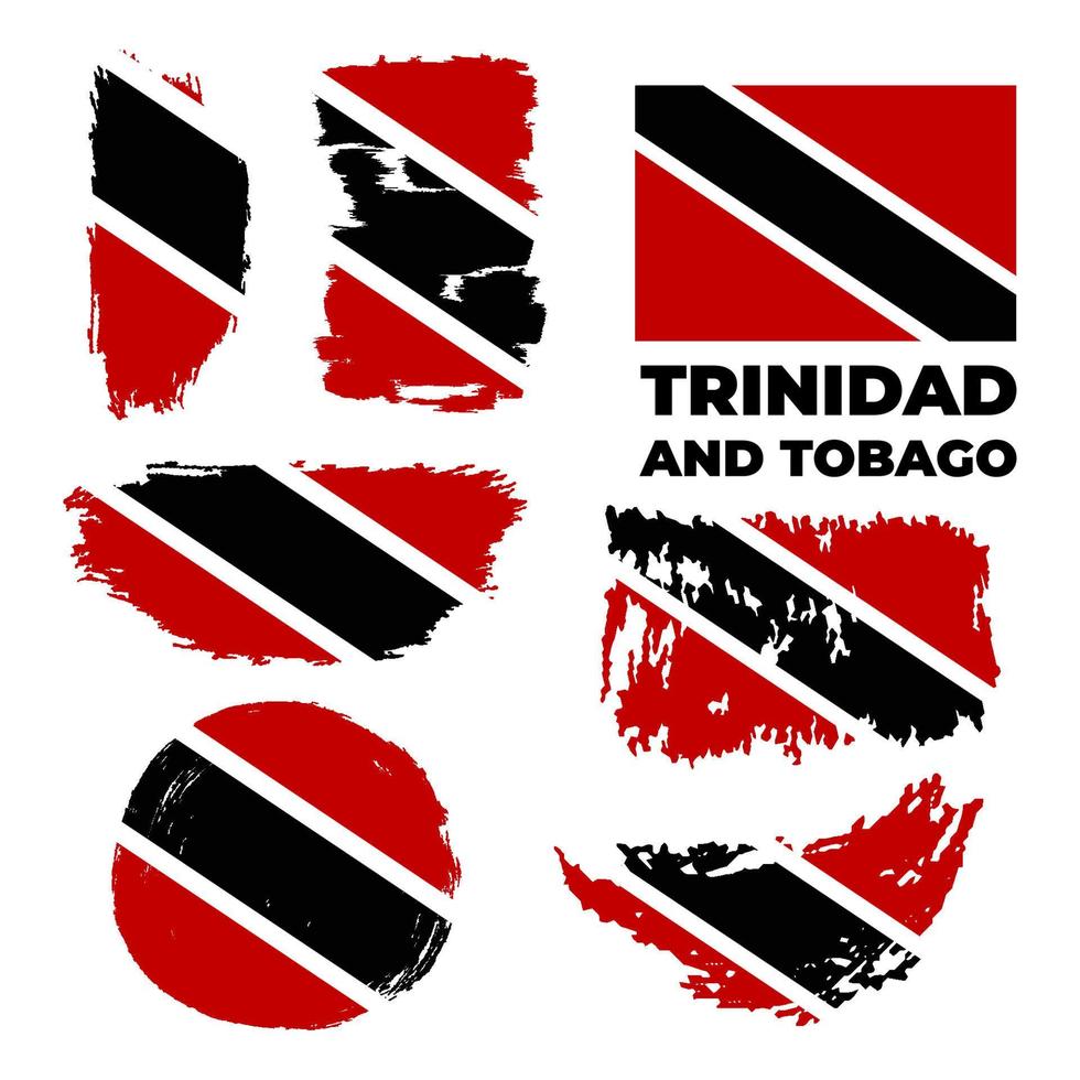 Trinidad and Tobago flag set in grunge style. Patriotic background. National flag of Trinidad and Tobago vector illustration. Vector stock illustration