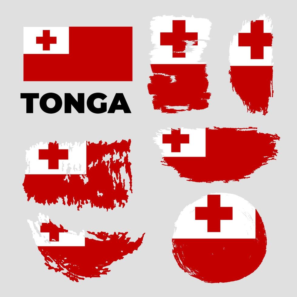 día de la independencia del país de tonga. bandera abstracta en forma de trazo de pincel con fondo de color brillante. ilustración vectorial vector