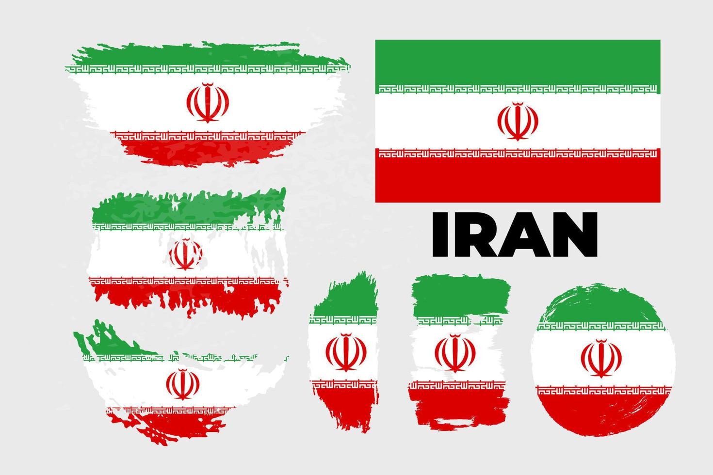 Brush flag of Iran country. Happy islamic revolution day of Iran with grungy flag background. Vector illustration