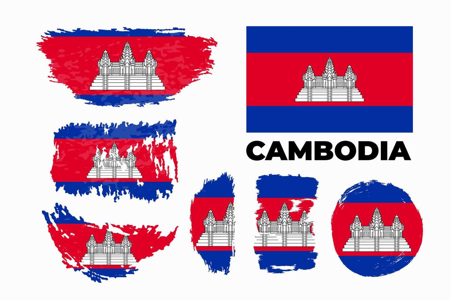 Flag of Cambodia. Template for award design, an official document with the flag of Cambodia and other uses. Bright, colorful vector illustration.