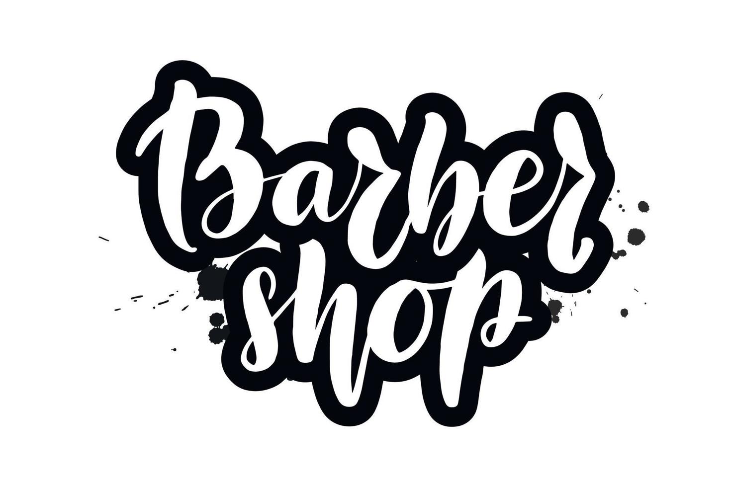 Inspirational handwritten brush lettering barber shop. Vector calligraphy illustration isolated on white background. Typography for banners, badges, postcard, t shirt, prints, posters.