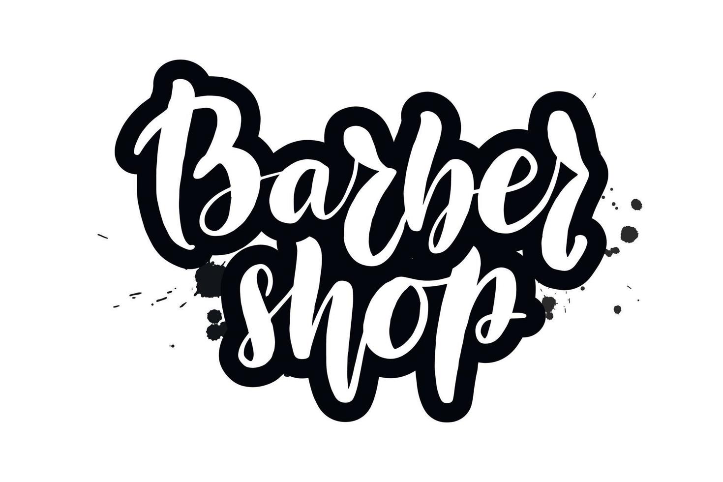 barbería con letras de pincel manuscritas inspiradoras. ilustración de caligrafía vectorial aislada sobre fondo blanco. tipografía para pancartas, insignias, postales, camisetas, estampados, carteles. vector