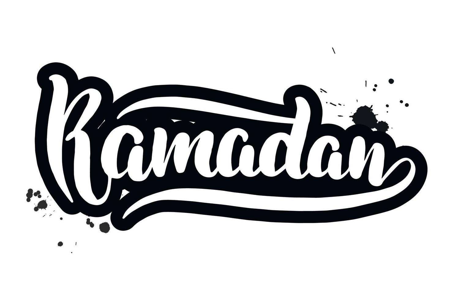 pincel inspirador escrito a mano con letras ramadan. ilustración de caligrafía vectorial aislada sobre fondo blanco. tipografía para pancartas, insignias, postales, camisetas, estampados, carteles. vector