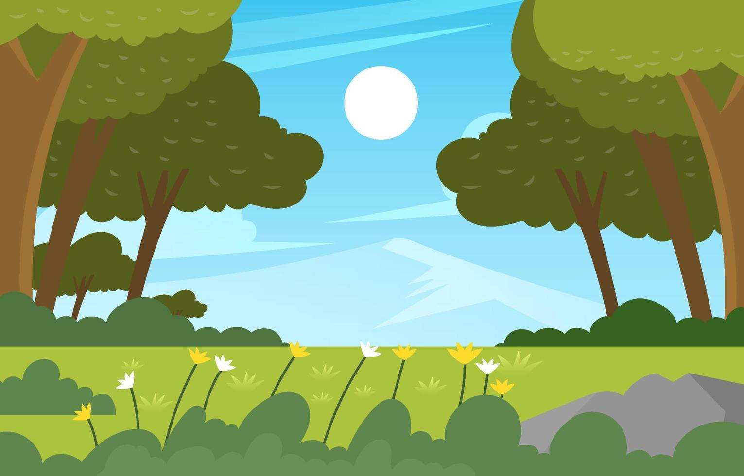 Summer Forest  Landscape Background vector