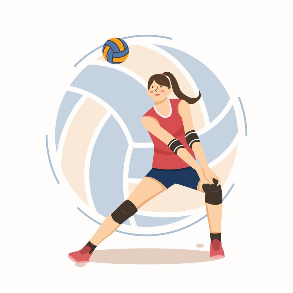 jugador de voleibol femenino vector