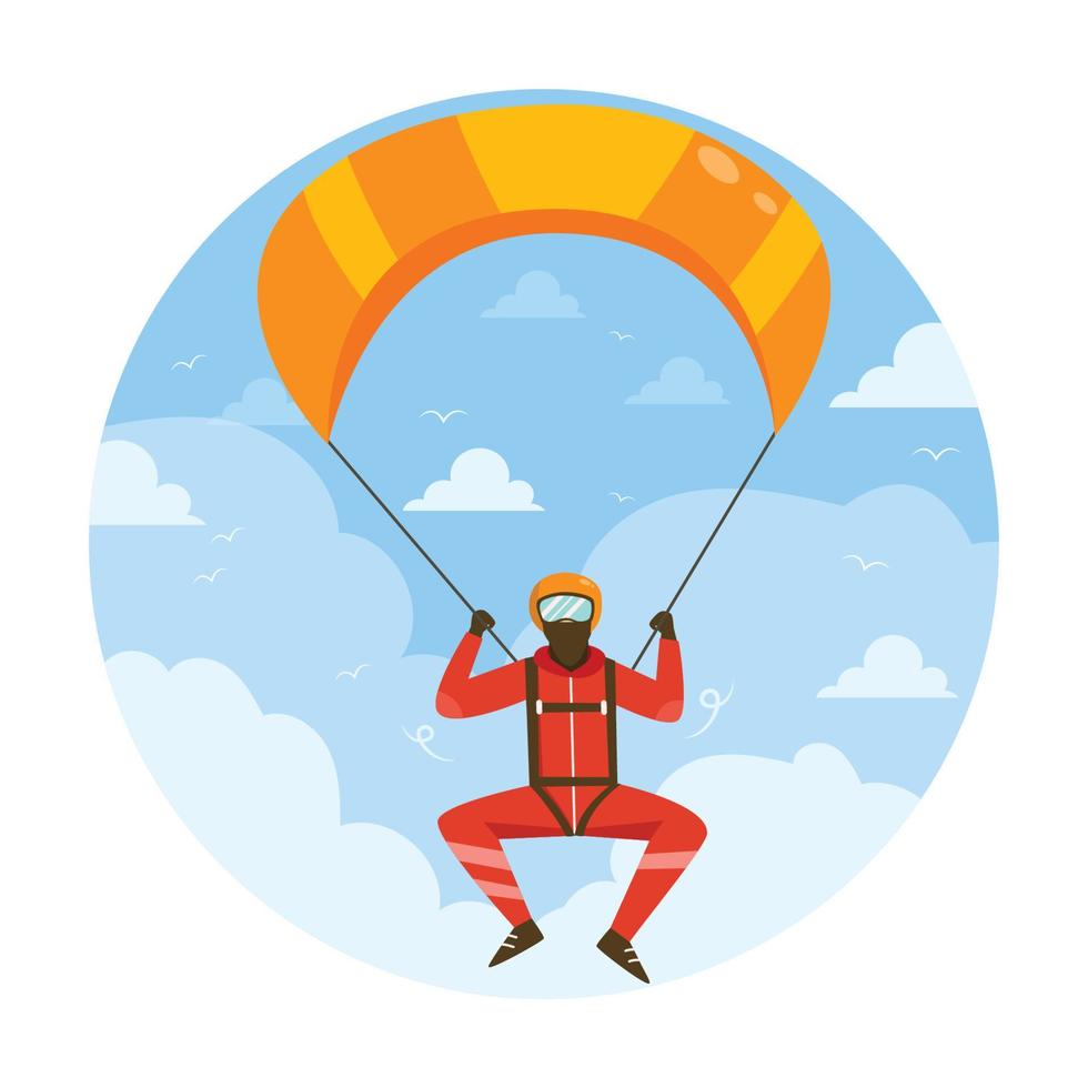Sky Divers with Parachute vector
