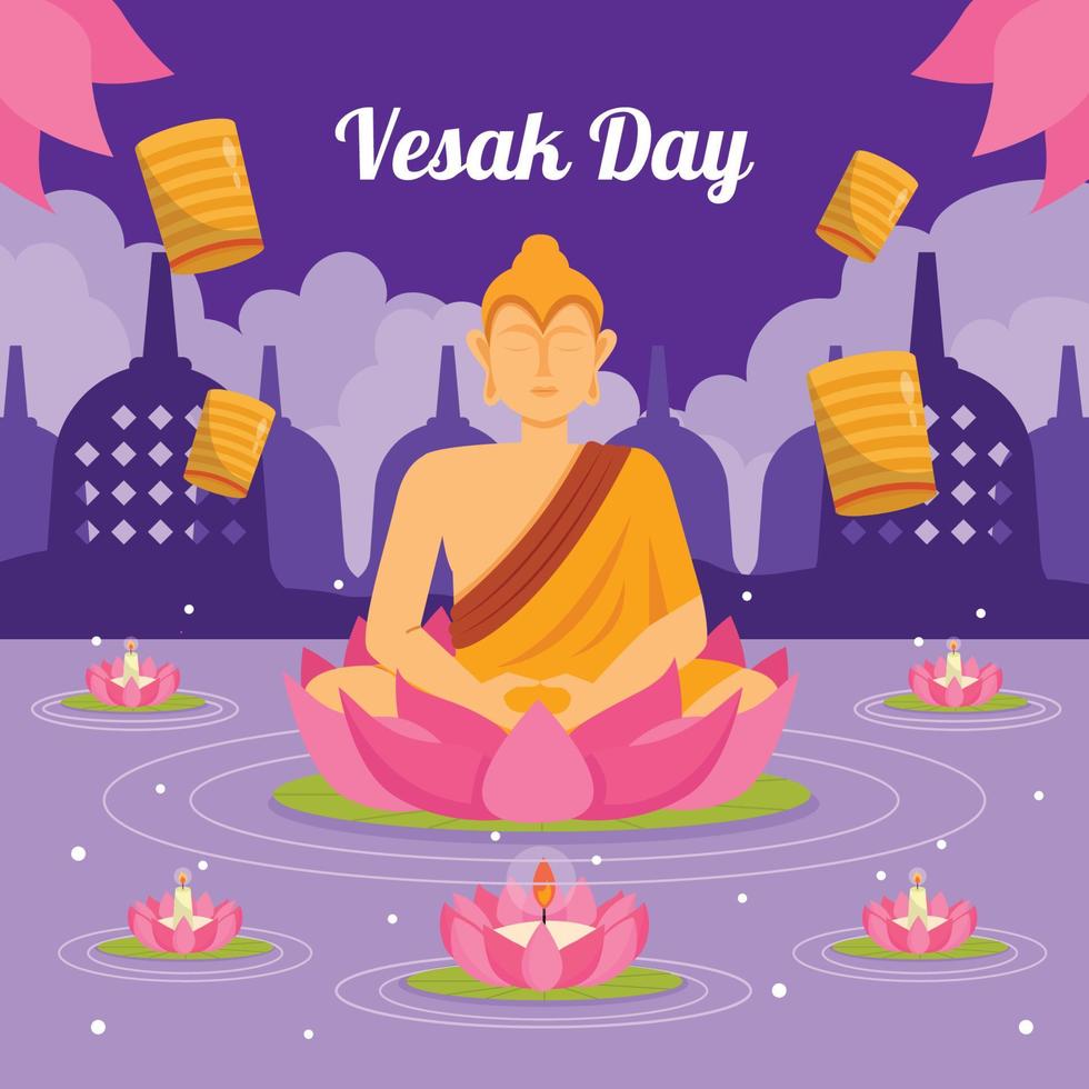 Vesak Day Celebration vector