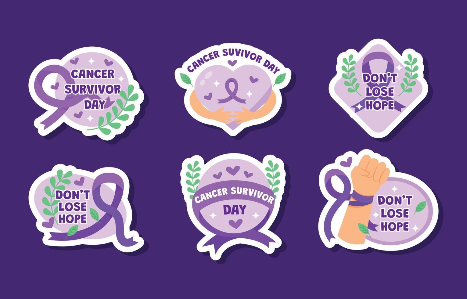 Cancer Suvivor Sticker Collection vector