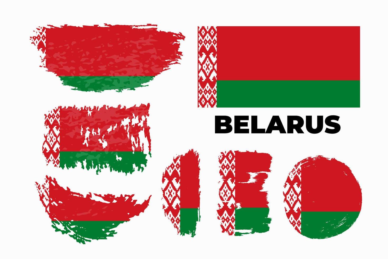 Grunge flag of Belarus. Vector illustration of grunge texture on transparent background. Vector illustration