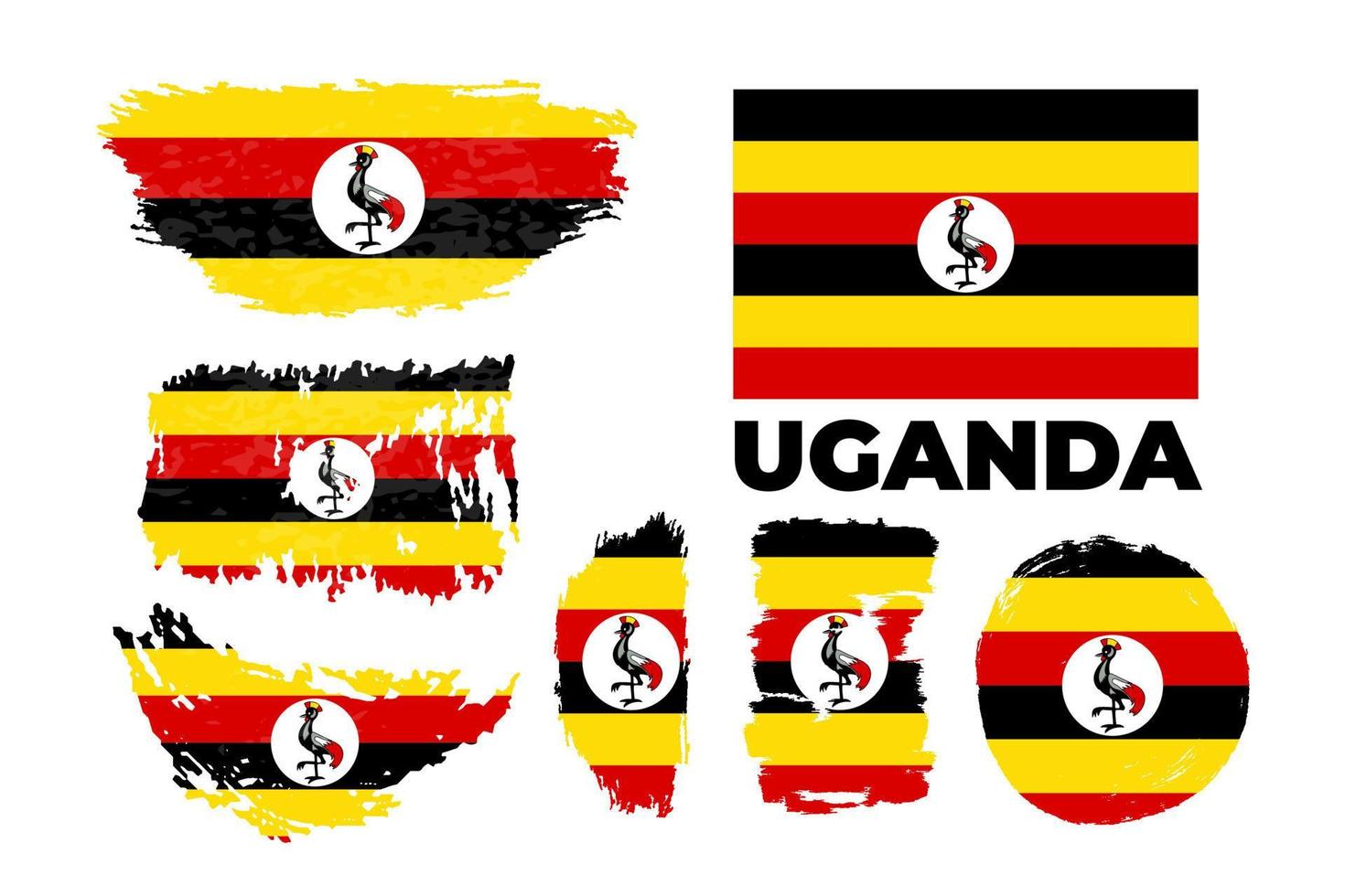 Bandera de Uganda, ilustración vectorial sobre un fondo blanco. ilustración vectorial vector