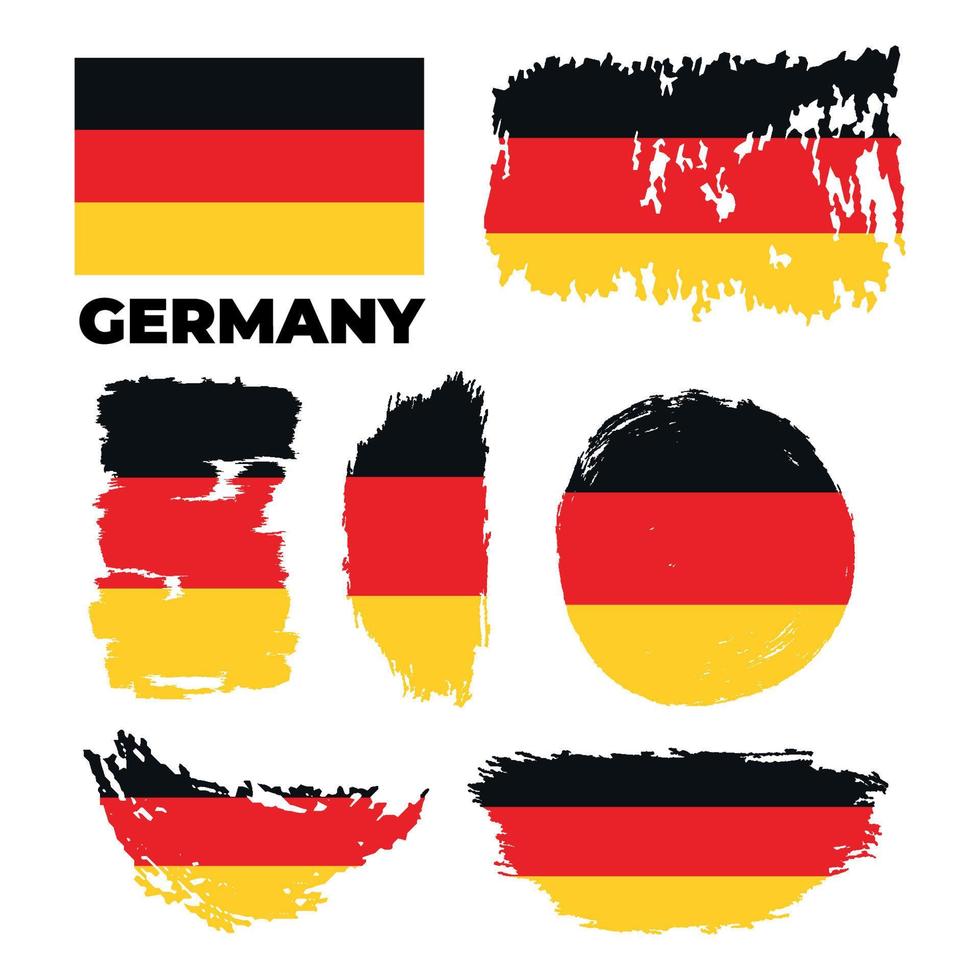 Flag of Federal Republic of Germany, brush stroke background. Vector illustration