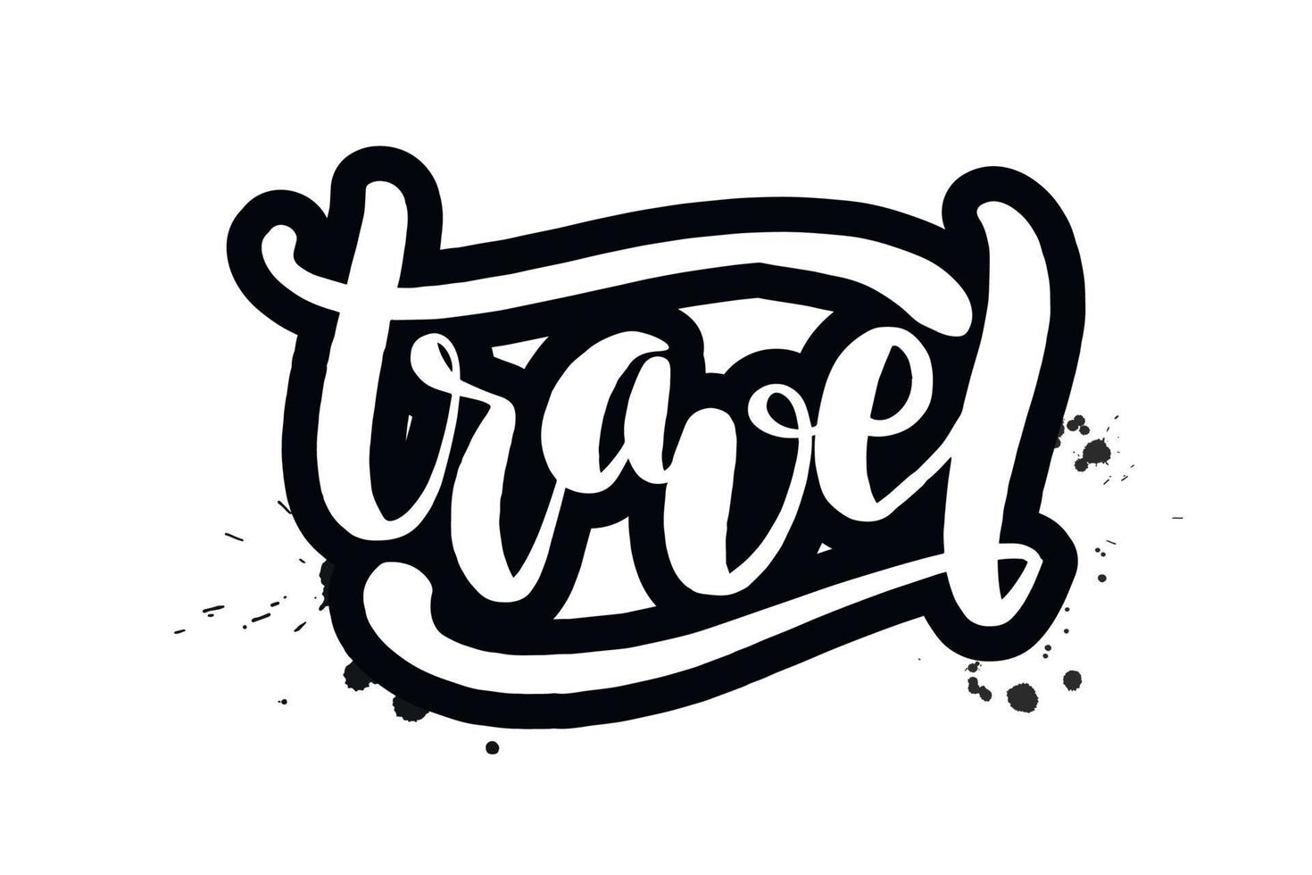 viajes inspiradores con letras de pincel manuscritas. ilustración de caligrafía vectorial aislada sobre fondo blanco. tipografía para pancartas, insignias, postales, camisetas, estampados, carteles. vector