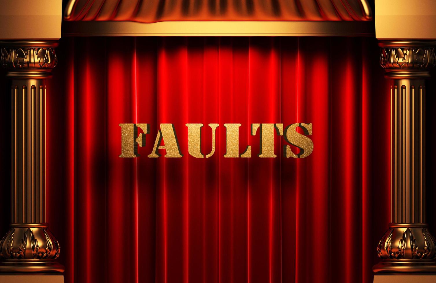 faults golden word on red curtain photo