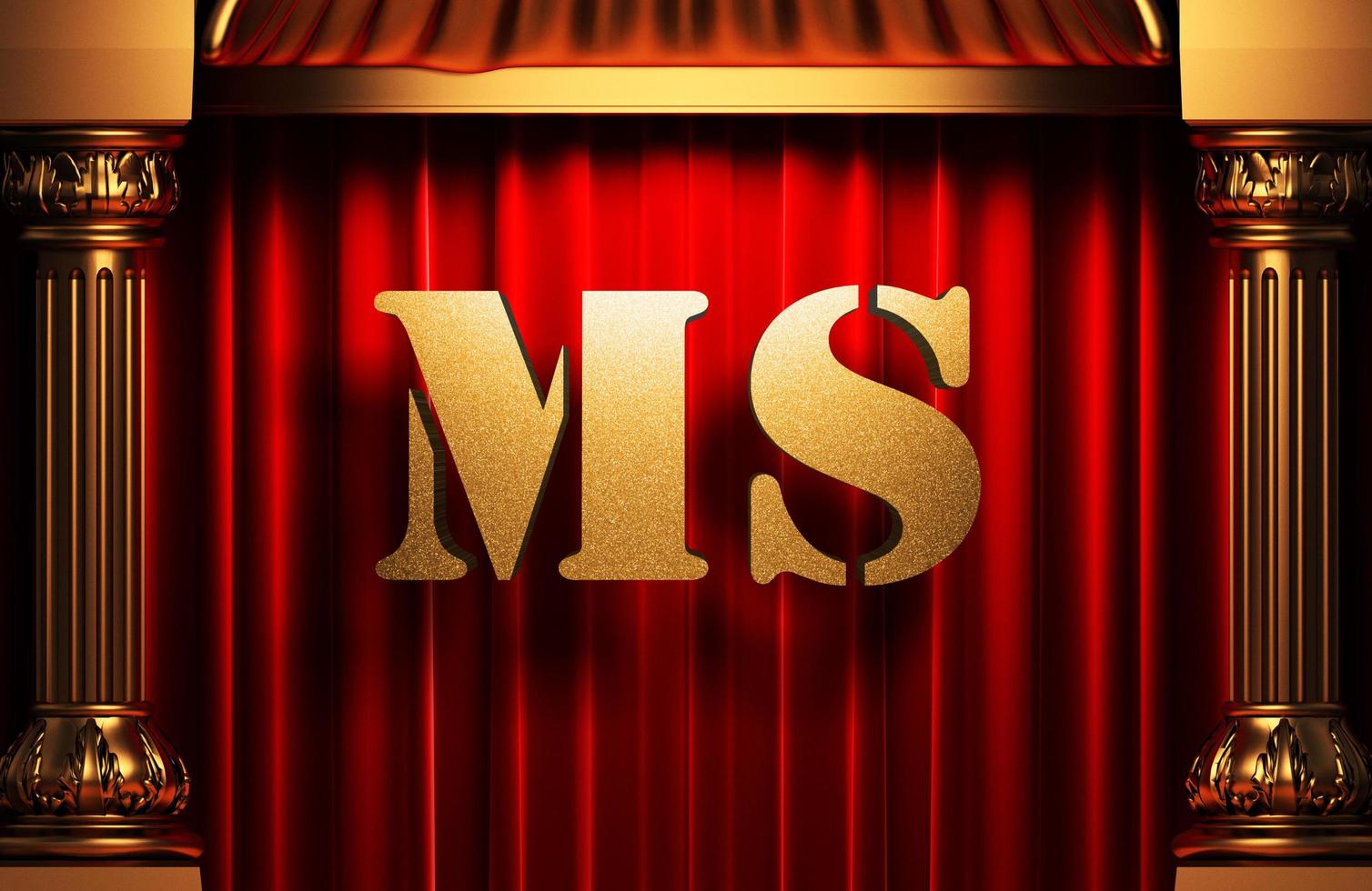 ms golden word on red curtain photo