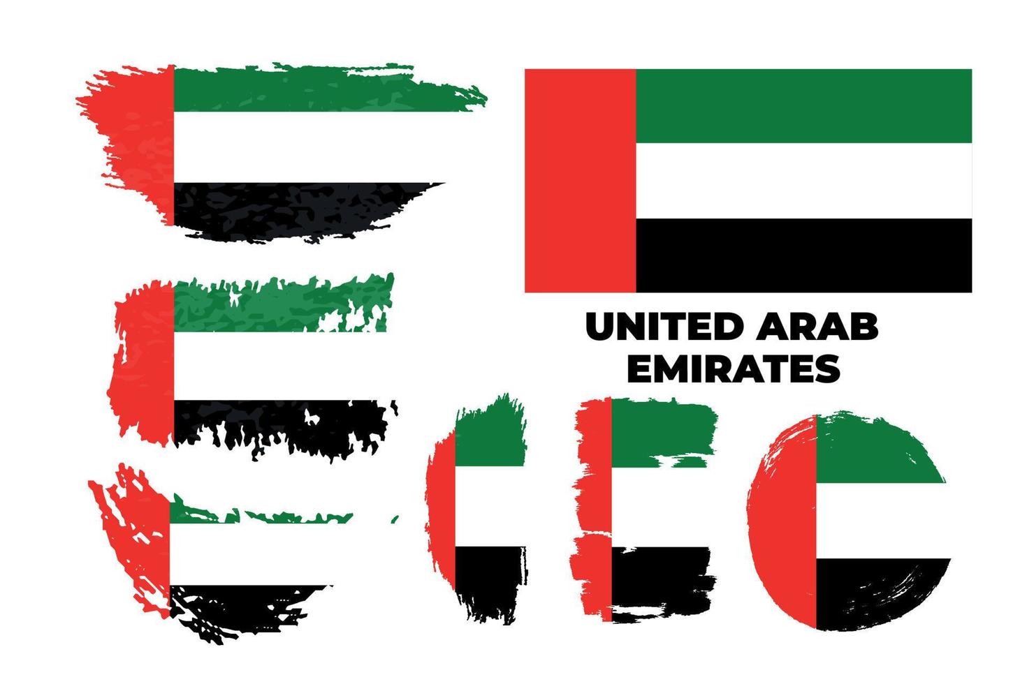 United Arab Emirates Flag. Brush painted flag of UAE. vector