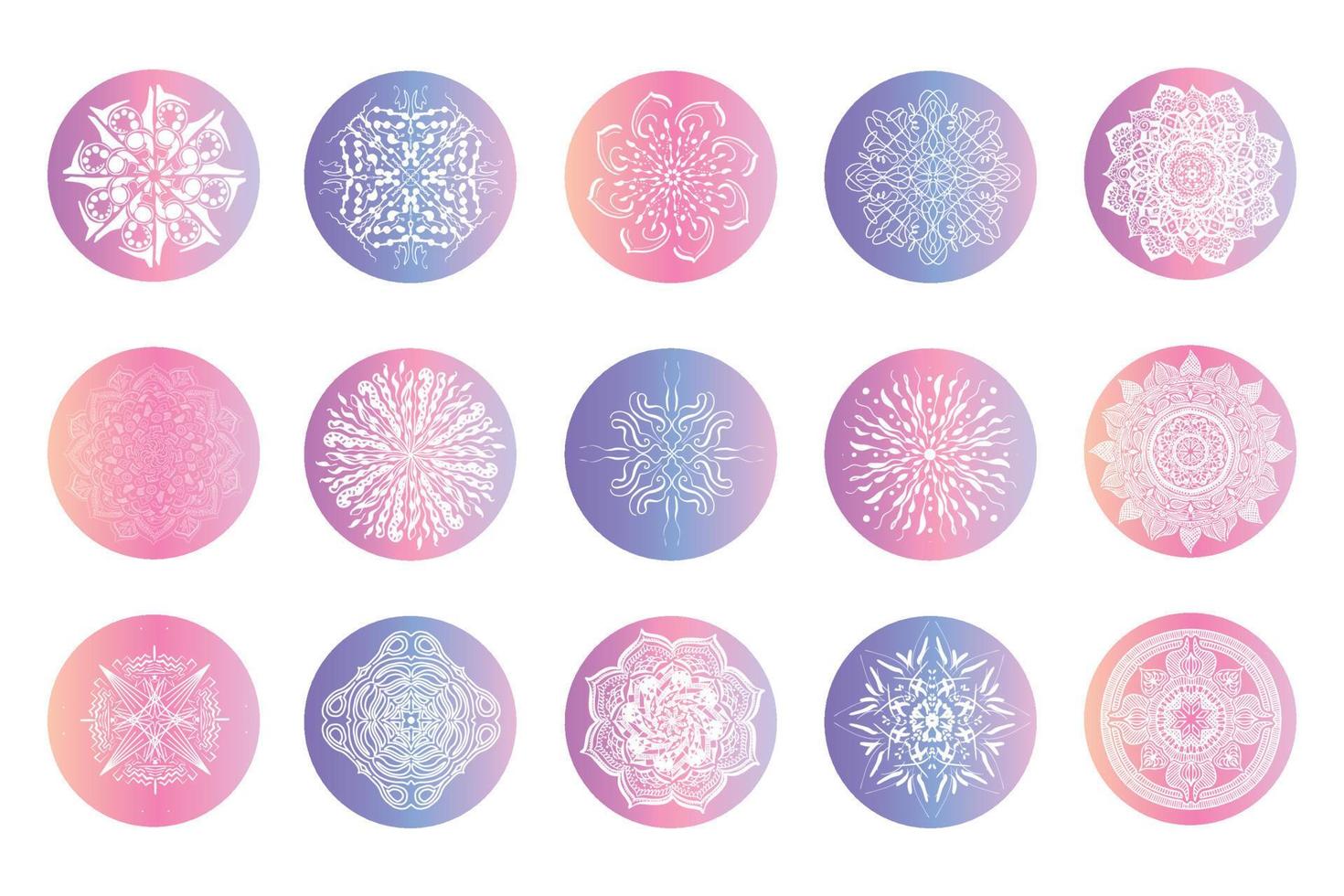 Magic story highlight covers. Social media boho mystic minimal icons, simple bohemian hand drawn logo design. Vector illustration. Trendy gradient mandala