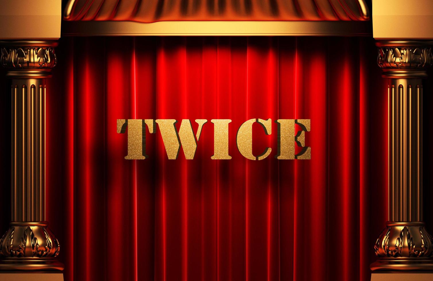 twice golden word on red curtain photo