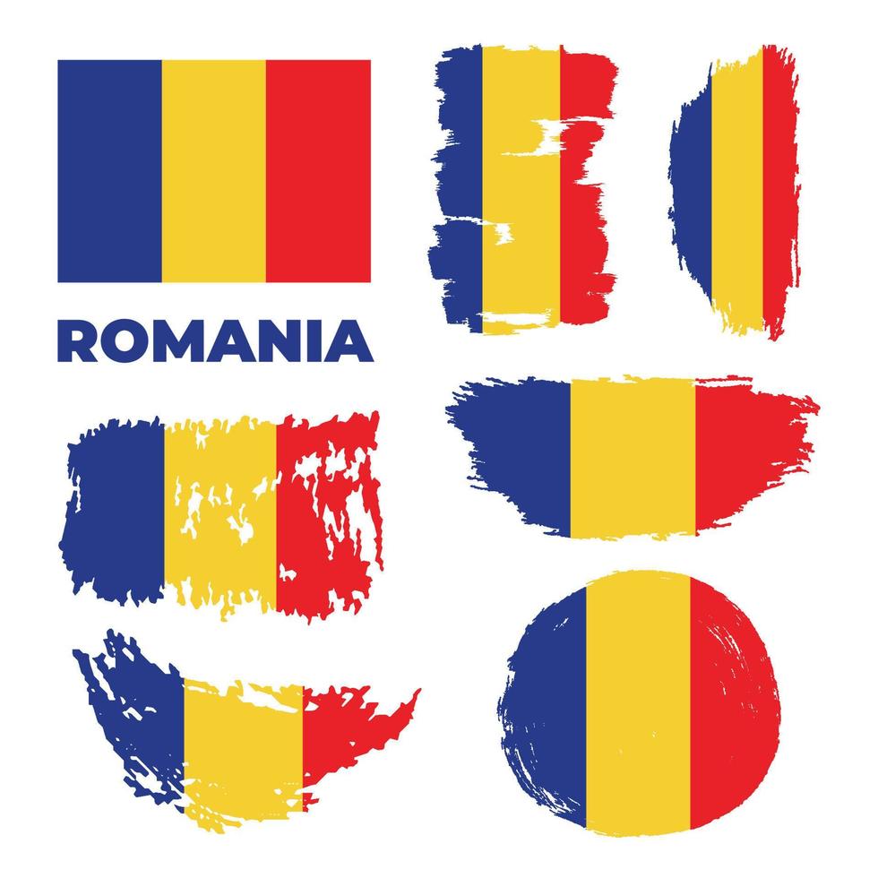Romania flag, vector illustration on a white background. Vector illustration