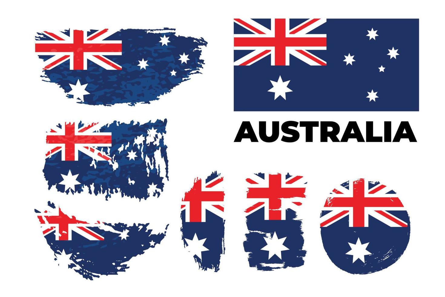 Australia grunge flag set on a white background. Vector illustration. Vector illustration