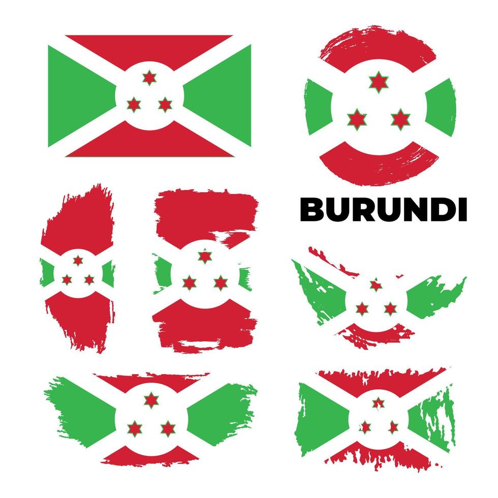 bandera nacional de burundi en los colores y proporciones originales vector