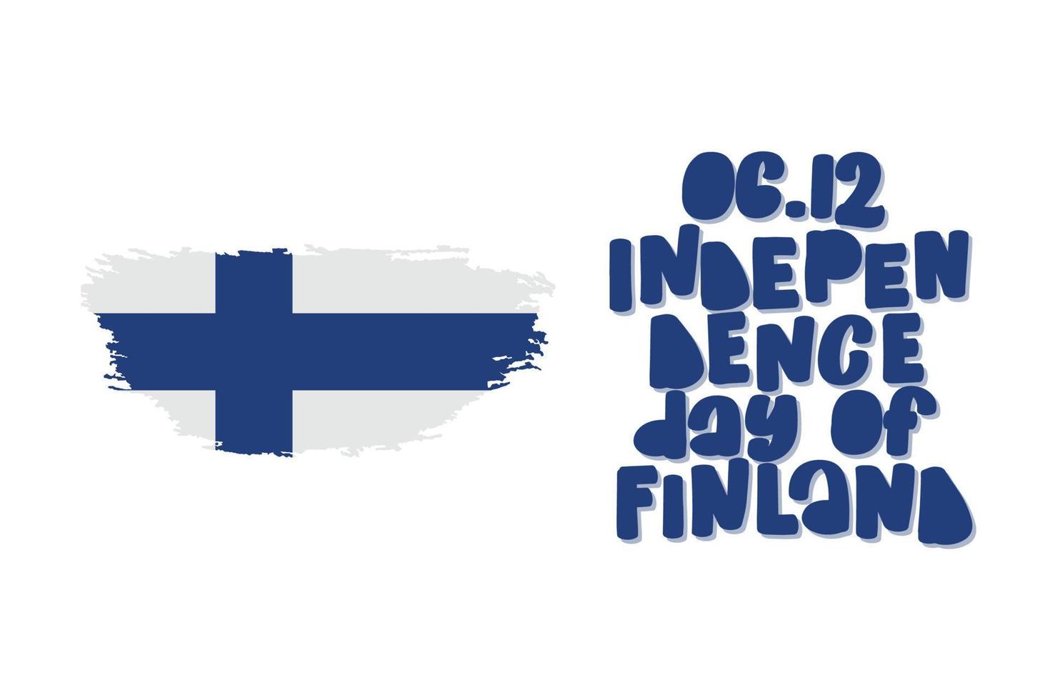 Independence day of Finland calligraphy hand lettering with word isolated on white. Vector template for typography poster, sticker, banner, sticker, etc.