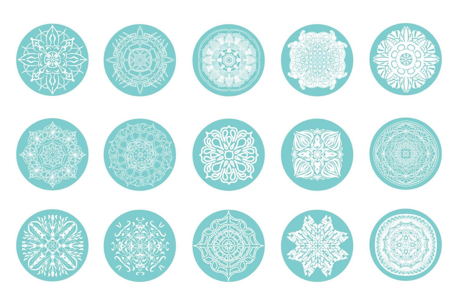 icono destacado. historias cubre iconos abstractos. conjunto de iconos vectoriales con diferentes mandalas. portadas de historias mágicas. iconos mínimos místicos de las redes sociales boho, diseño de logotipo bohemio simple dibujado a mano. vector