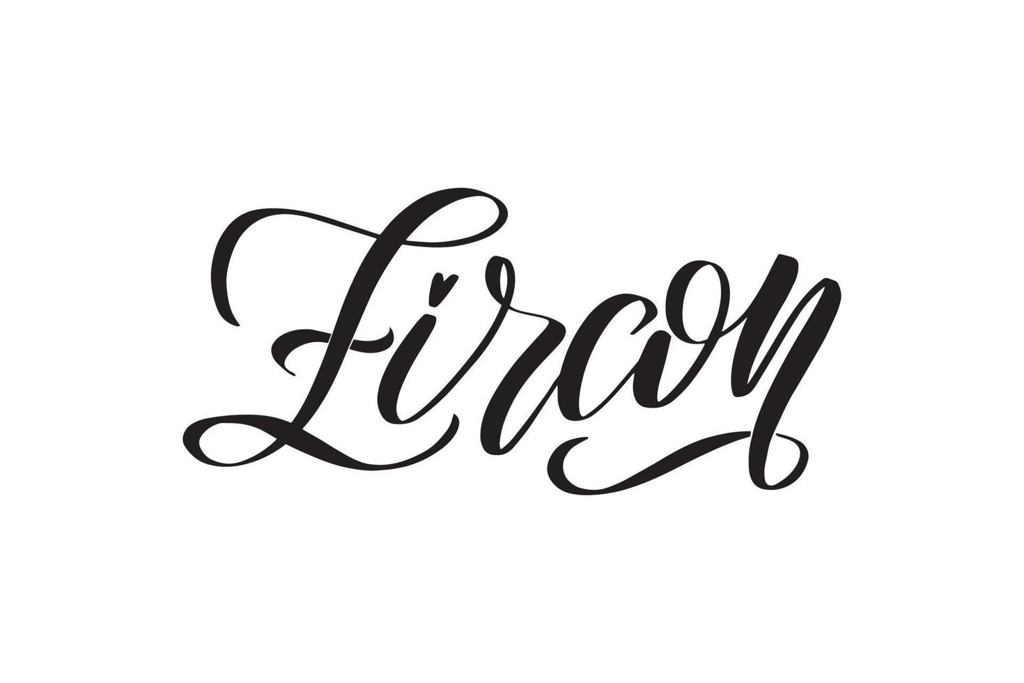 Zircon. Inspirational handwritten brush lettering. Vector calligraphy stock illustration isolated on white background. Typography for banners, badges, postcard, tshirt, prints.