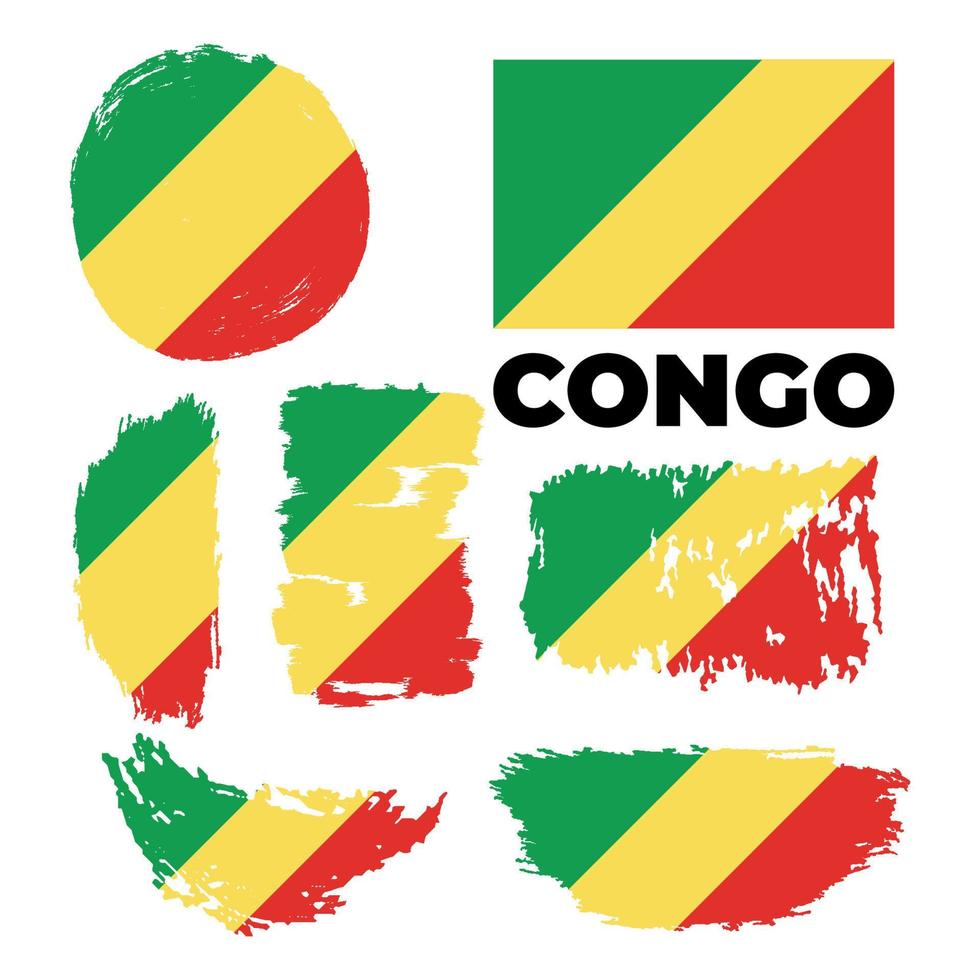 Congo flag, vector illustration on a white background. Vector illustration