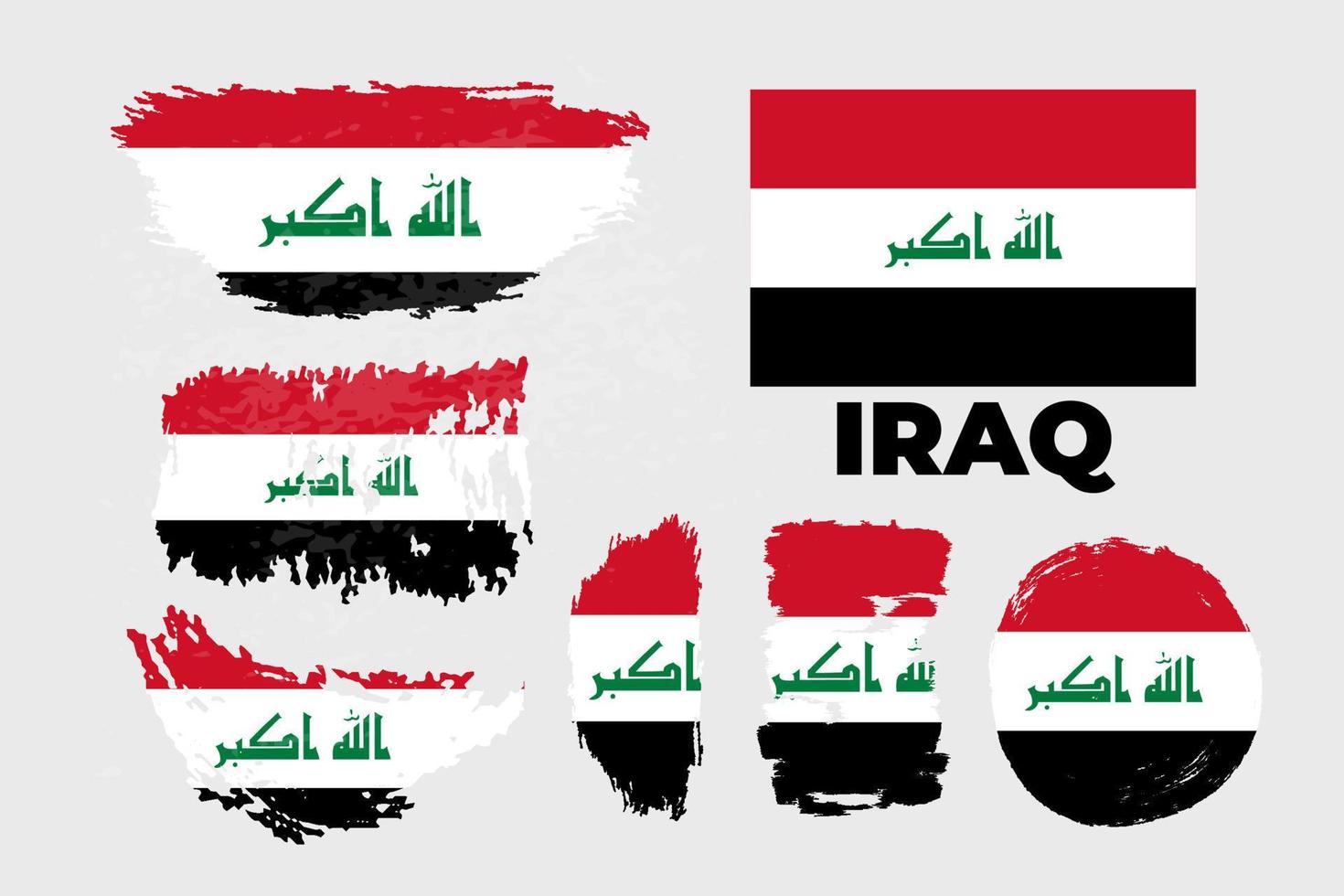 Artistic grungy brush flag of Iraq country. Happy independence day of Iraq vector