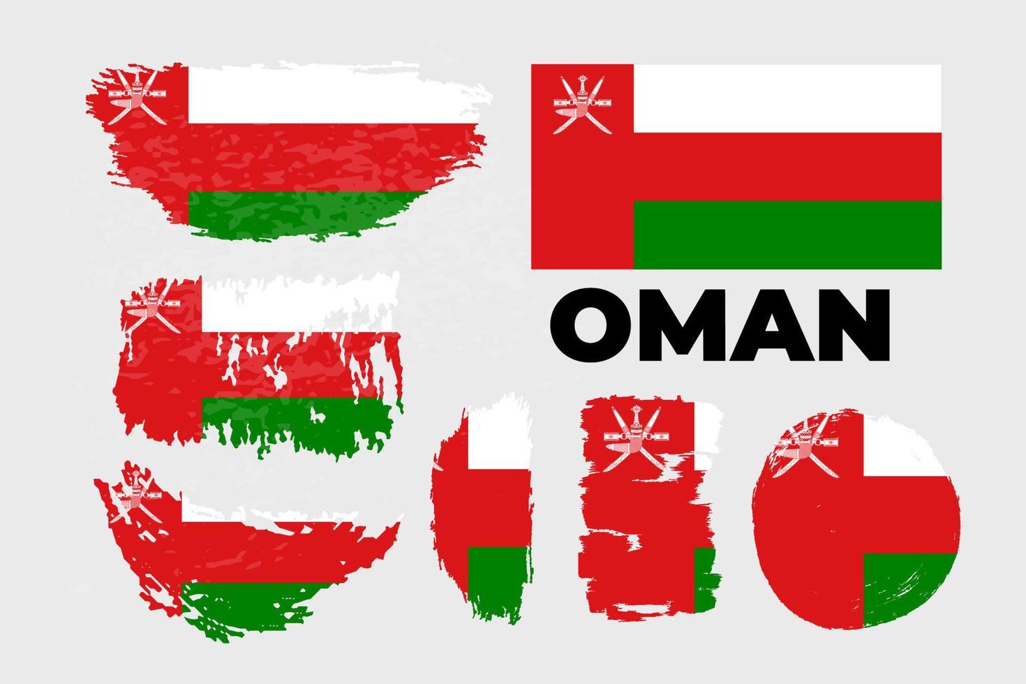 Horizontal Abstract Grunge Brushed Flag of Oman vector