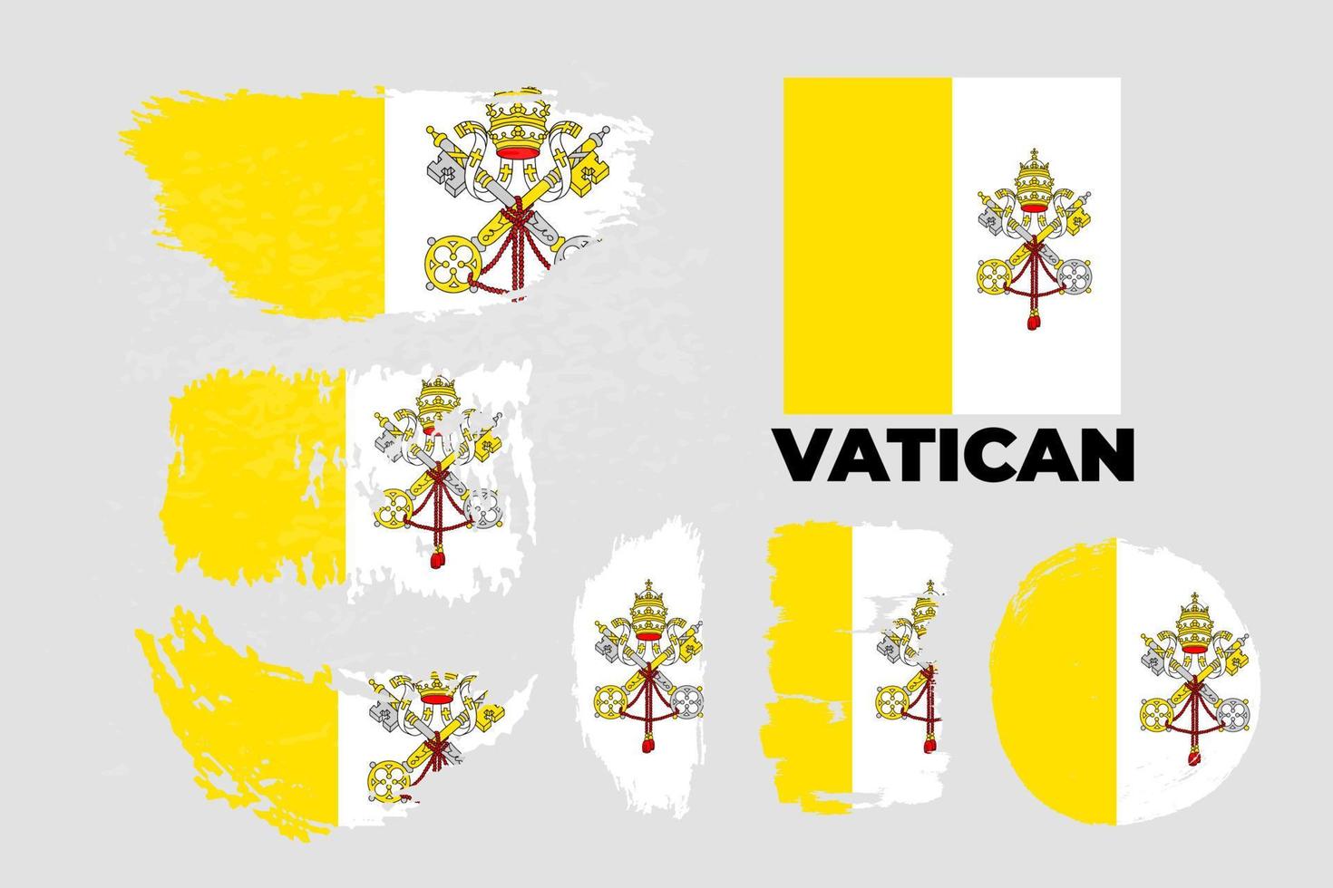 Abstract brush painted grunge flag of Vatican City country for national day of Vatican City. Vector illustration