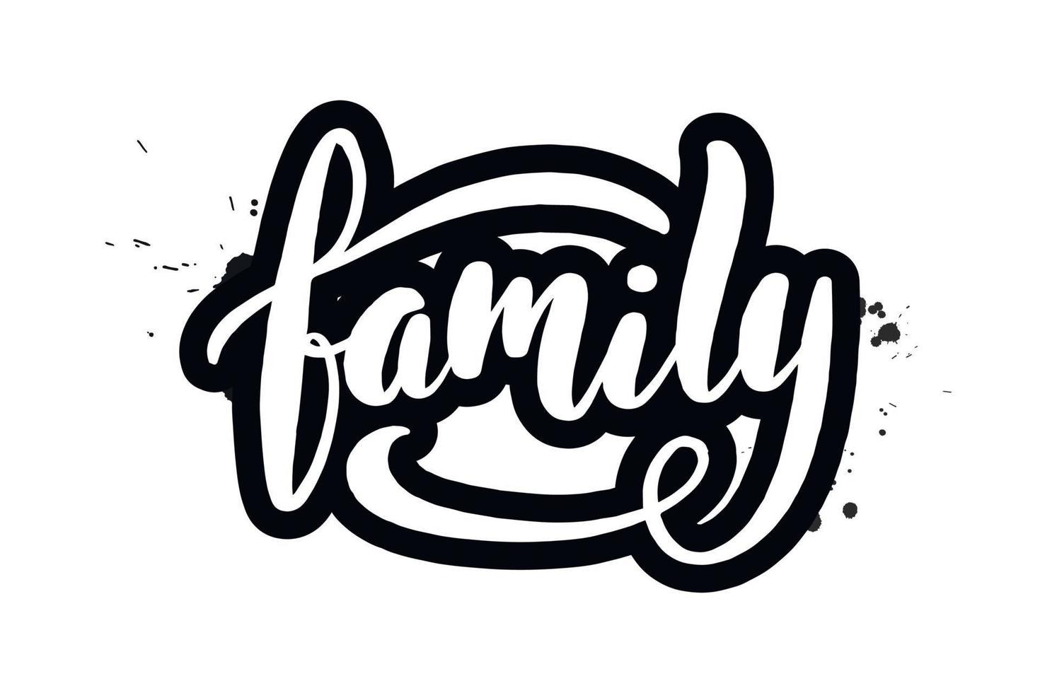 inspiradora familia de letras de pincel escritas a mano. ilustración de caligrafía vectorial aislada sobre fondo blanco. tipografía para pancartas, insignias, postales, camisetas, estampados, carteles. vector