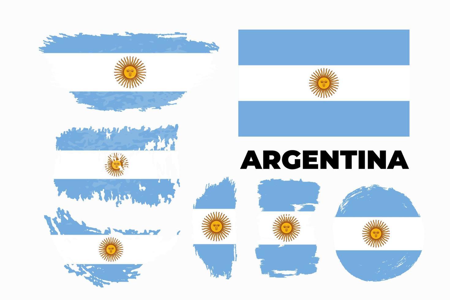 bandera de pincel del país argentino. feliz día de la independencia de argentina con fondo de bandera sucia. ilustración vectorial vector