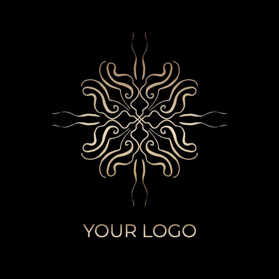 Luxury ornamental logotype. Vintage logo with golden gradient. Vector illustration