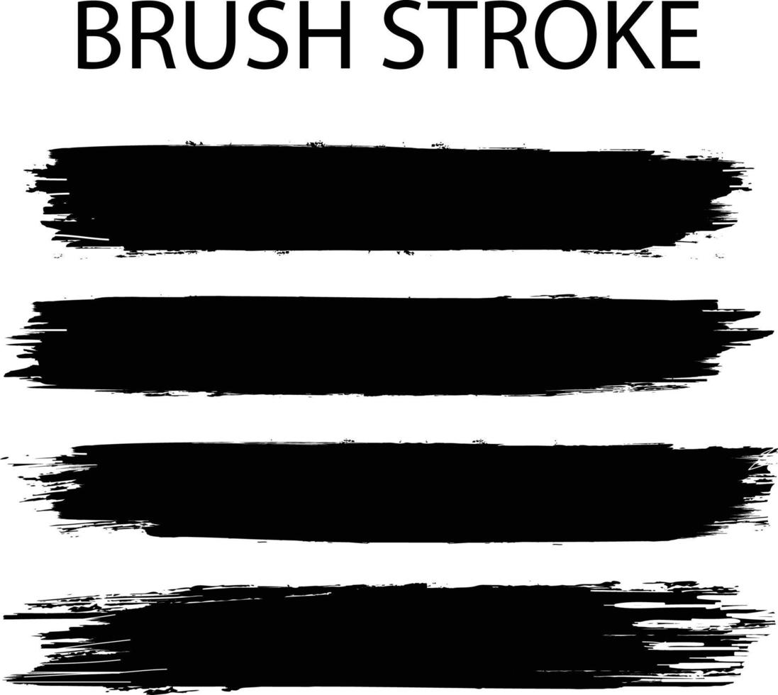 Black brush stroke template design vector