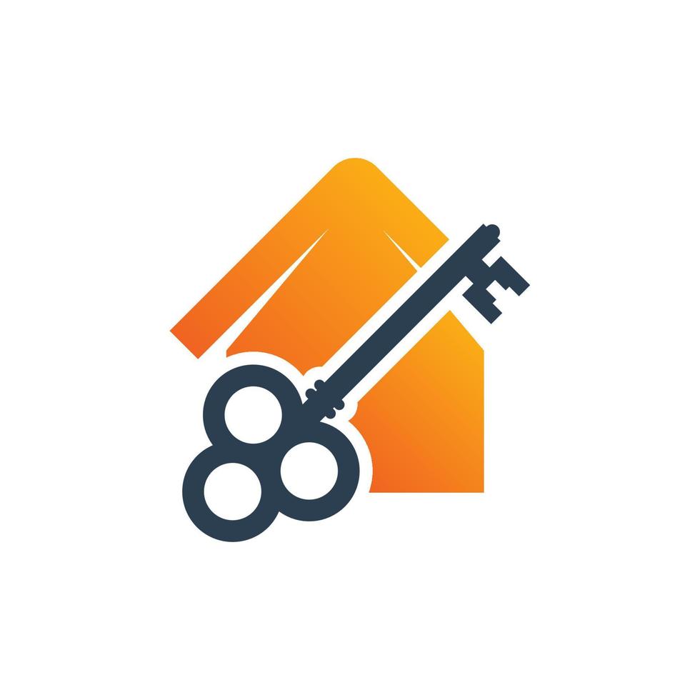 icono de seguridad en el hogar. icono de vector de bienes raíces. ilustración del logotipo de la casa. casa de diseño simple con llave. Apto para la seguridad del hogar, la protección del edificio.