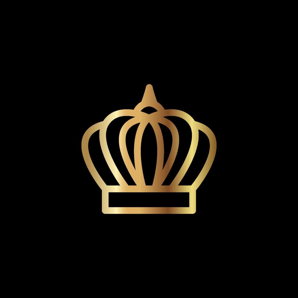 icono de la corona. ilustración de vector de corona con color dorado aislado en fondo negro, adecuado para icono, logotipo o cualquier elemento de diseño con forma de corona