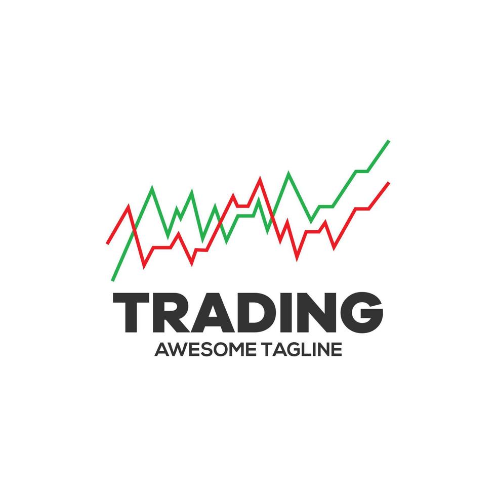 logotipo de vector financiero comercial. icono comercial. comercio de velas. símbolo de acciones comerciales. signo de gráfico de mercado.