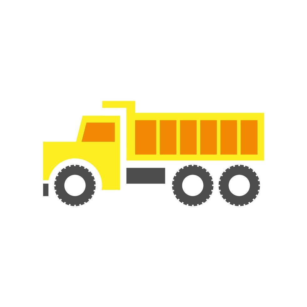 mining dump truck vector icon. heavy machine illustration. fit for construction collection.