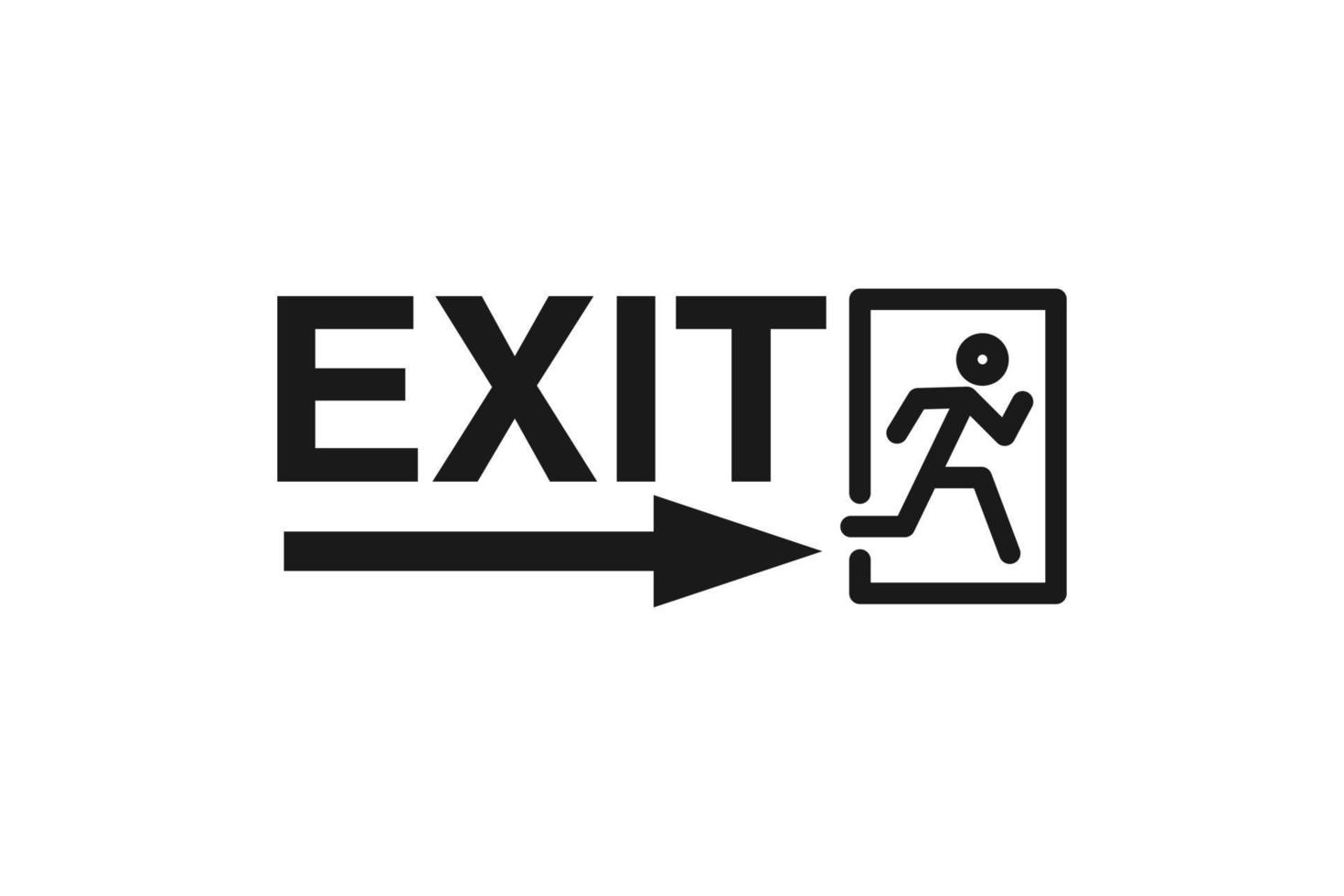 Exit icon. Exit sign vector illustration isolated on white background. Exit way sign for people. Warning sign board. Fit for template a signboard or sticker in public places