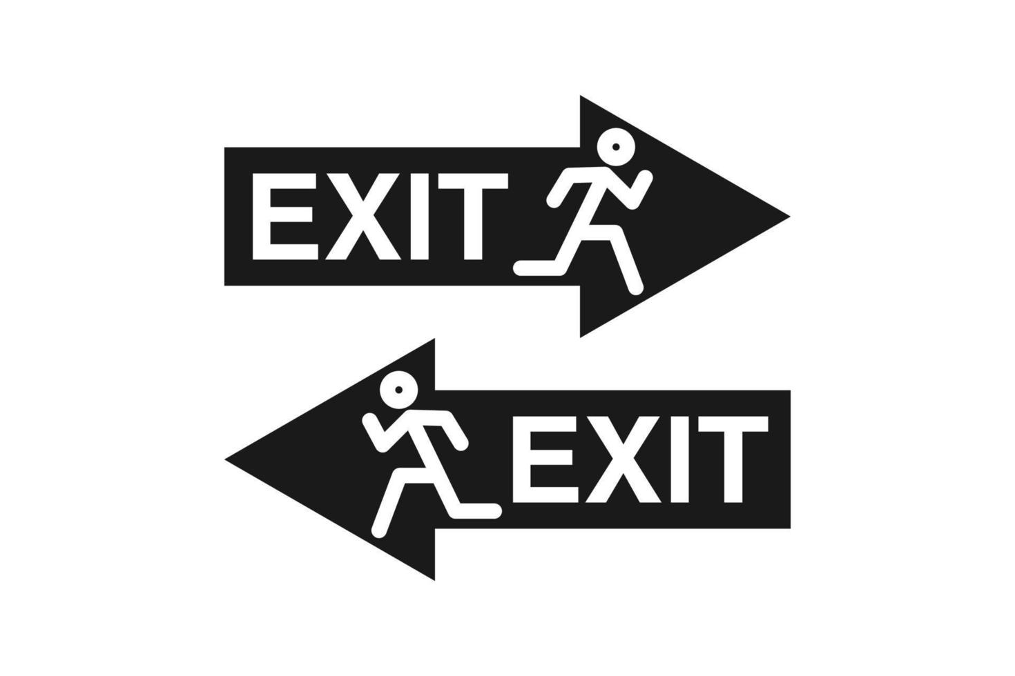 Exit icon. Exit sign vector illustration isolated on white background. Exit way sign for people. Warning sign board. Fit for template a signboard or sticker in public places