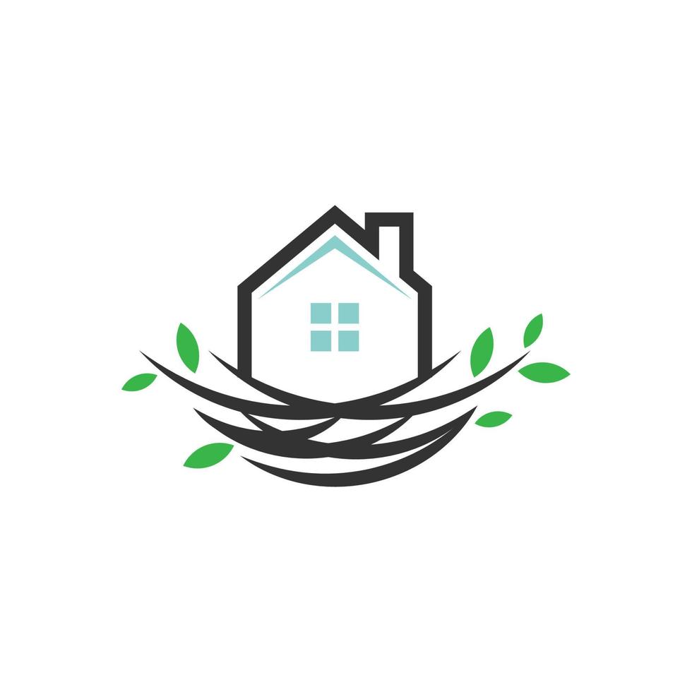 Nest house logo. Home icon. Home nest sign. House building symbol. Best for building home logo vector illustration