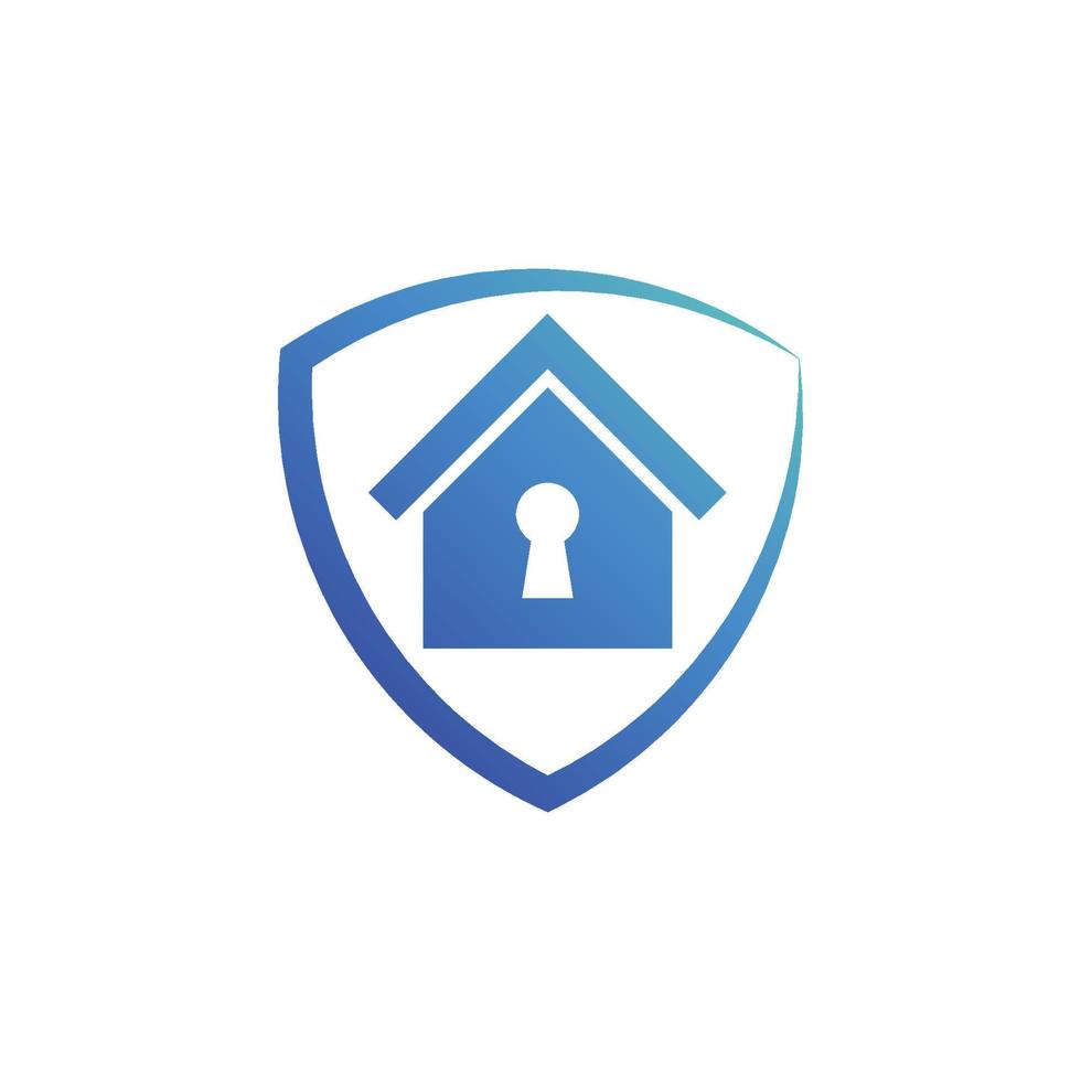 home security icon. real estate vector icon. house logo illustration. simple design home with key hole and shield. fit for a home security, building protection.